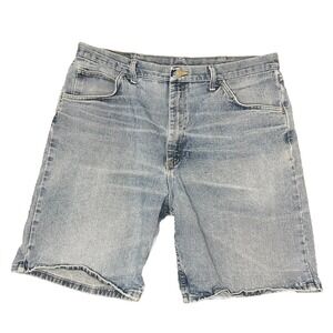 Wrangler Shorts Mens 38 Blue‎ Light Wash Denim Relaxed Fit Jean 90s